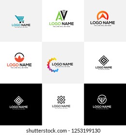 Modern Minimal Mega Vector Logo set Collection 