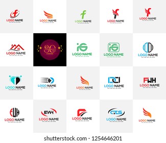 Modern Minimal Mega Vector Logo Set Stock Vector (Royalty Free) 1254646201