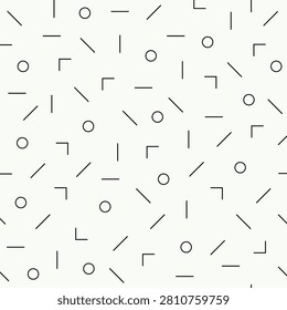 Modern Minimal Memphis Seamless Geometric Pattern