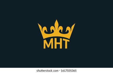 Modern minimal MHT king logo. This logo icon incorporate with letter M,H,T crown icon in the creative way.