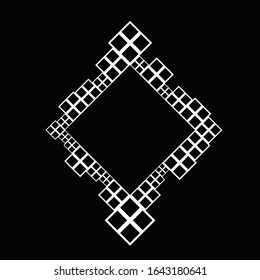 Modern minimal monochrome square border background template - geometrical black and white vector illustration