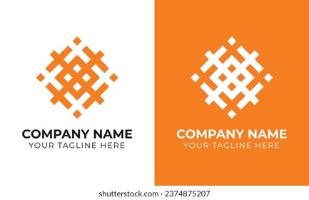 Modern minimal monogram abstract business logo design template