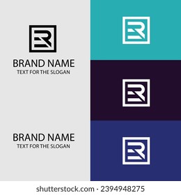 Modern Minimal Monogram Box Vector Logo