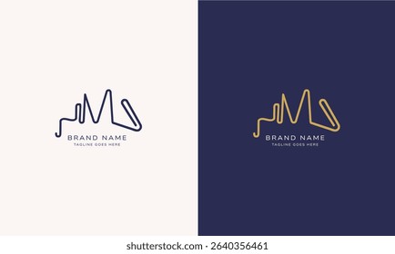Modern minimal MV or HM letter logo design, Creative MV Letter vector illustrator, Letter MV Logo Template, Symbol, Icon Design