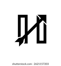 Modern and Minimal N Letter Logo with Arrow Progress your business. 