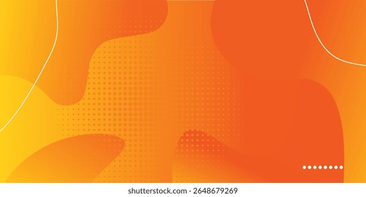 Modern minimal orange background design. Abstract gradient banner vector illustration suitable for business concept. Banner wavy background template.