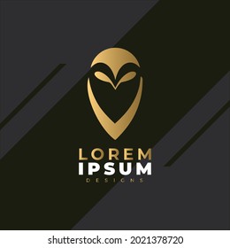 Moderne minimale Uhu-Illustration. Lineares Eule-Logo.