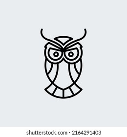 Modern minimal owl illustration. Linear owl logo vector illustration