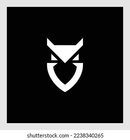 Modern minimal owl illustration. Linear owl logo.