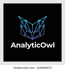 Modern minimal owl illustration. Linear owl logo.