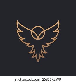 Modern Minimal Owl Illustration. Linear Owl Logo.