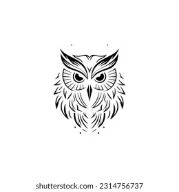 Modern minimal owl logo illustration