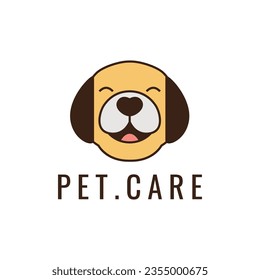 modern minimal pet logo veterinary dog cat head mascot animal friend cute logo design vector graphic illustration