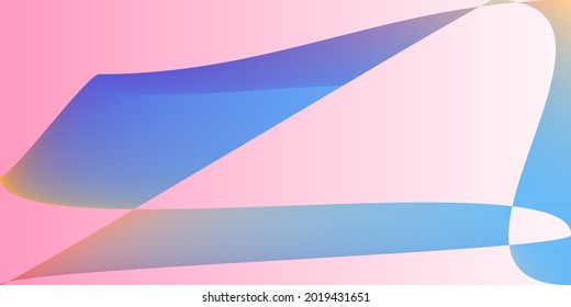 Modern Minimal Pink Multicolor Illustration. Technology Smooth Fluid Digital Original Background. Pastel Dynamic Color Psychedelic Neon Gradient Mesh. Rainbow Futuristic Shape Layers Smooth Surface.