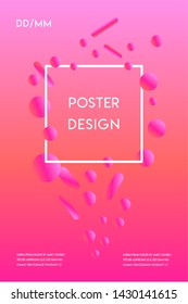 Modern minimal poster design template with abstract shapes, and gradient colors. Vector design.