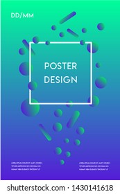 Modern minimal poster design template with abstract shapes, and gradient colors. Vector design.