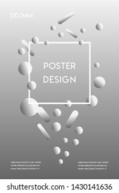 Modern minimal poster design template with abstract shapes, and gradient colors. Vector design.