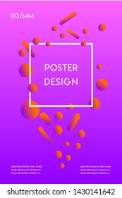 Modern minimal poster design template with abstract shapes, and gradient colors. Vector design.