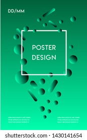 Modern minimal poster design template with abstract shapes, and gradient colors. Vector design.