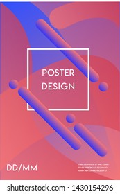 modern minimal poster design template with abstract dynamic shapes, and gradient vivid colors. Vector design.