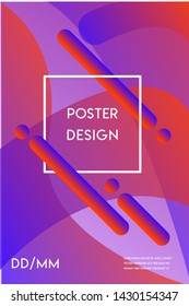 modern minimal poster design template with abstract dynamic shapes, and gradient vivid colors. Vector design.