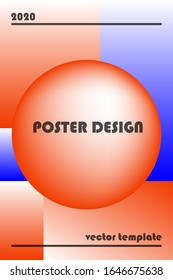 modern minimal poster design template with gradient color and abstract shape