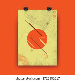 Modern minimal poster template design with circle abstract