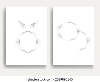 Modern minimal posters .Linear halftone dots Design .elements for your design. vector illustration