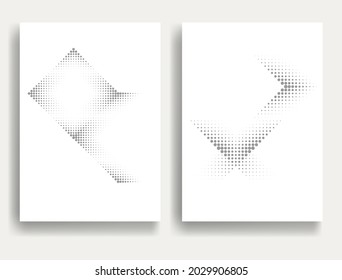 Afiches modernos y mínimos .Puntos lineales de semitono Diseñar elementos para su diseño. ilustración vectorial