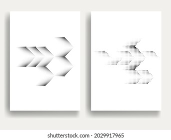 Modern minimal posters .Linear halftone dots Design .elements for your design. vector illustration