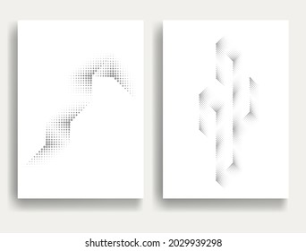 Modern minimal posters .Linear halftone dots Design .elements for your design. vector illustration