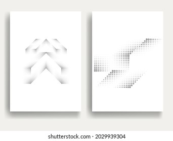 Modern minimal posters .Linear halftone dots Design .elements for your design. vector illustration