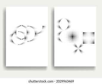 Modern minimal posters .Linear halftone dots Design .elements for your design. vector illustration