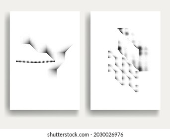 Modern minimal posters .Linear halftone dots Design .elements for your design. vector illustration