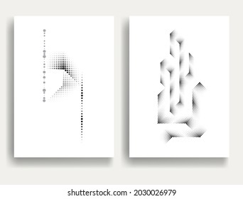Modern minimal posters .Linear halftone dots Design .elements for your design. vector illustration