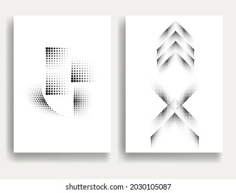 Afiches modernos y mínimos .Puntos lineales de semitono Diseñar elementos para su diseño. ilustración vectorial