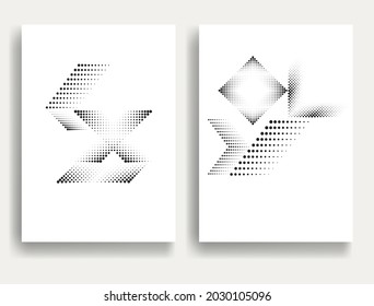 Modern minimal posters .Linear halftone dots Design .elements for your design. vector illustration