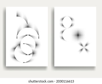 Afiches modernos y mínimos .Puntos lineales de semitono Diseñar elementos para su diseño. ilustración vectorial