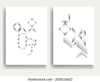 Modern minimal posters .Linear halftone dots Design .elements for your design. vector illustration