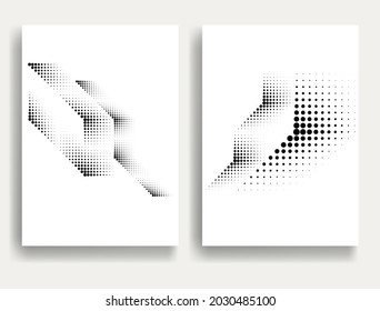 Modern minimal posters .Linear halftone dots Design .elements for your design. vector illustration