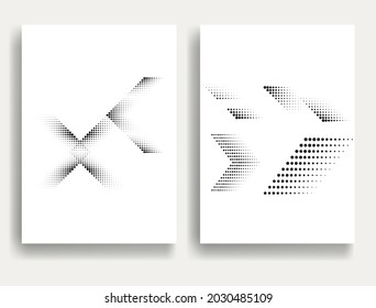 Modern minimal posters .Linear halftone dots Design .elements for your design. vector illustration