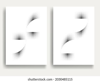 Modern minimal posters .Linear halftone dots Design .elements for your design. vector illustration