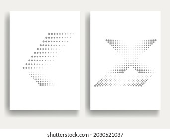Modern minimal posters .Linear halftone dots Design .elements for your design. vector illustration