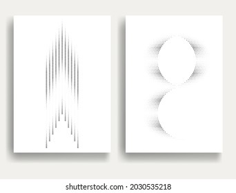 Modern minimal posters .Linear halftone dots Design .elements for your design. vector illustration