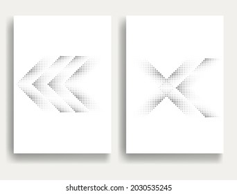Modern minimal posters .Linear halftone dots Design .elements for your design. vector illustration