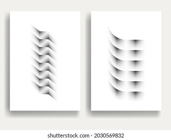 Afiches modernos y mínimos .Puntos lineales a medio tono Diseñar elementos del logotipo .X para su diseño. ilustración vectorial