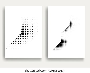 Modern minimal posters .Linear halftone dots Design .elements for your design. vector illustration