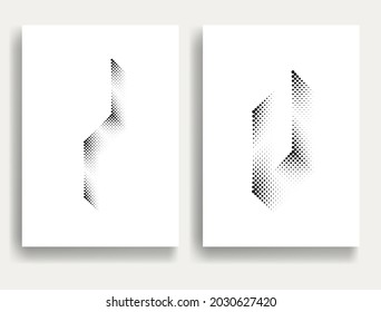 Modern minimal posters .Linear halftone dots Design .elements for your design. vector illustration