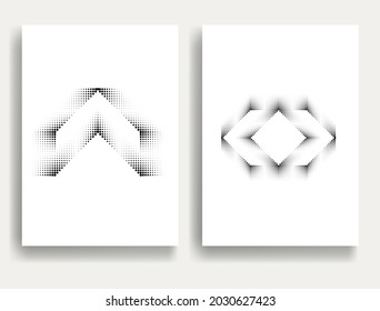 Modern minimal posters .Linear halftone dots Design .elements for your design. vector illustration