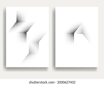 Modern minimal posters .Linear halftone dots Design .elements for your design. vector illustration